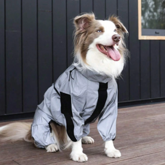 Silver Dog Raincoat Tactical Reflective Jacket Waterproof Clothing